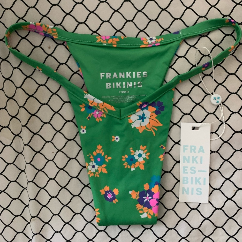 Frankie’s Bikinis Binx green secret meadow bottoms
